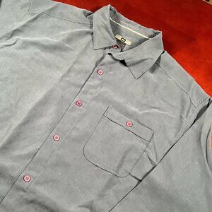 Mens REI Co Op Dark Khaki Rayon Button Up Long Sleeve Workwear Outdoor (Large)